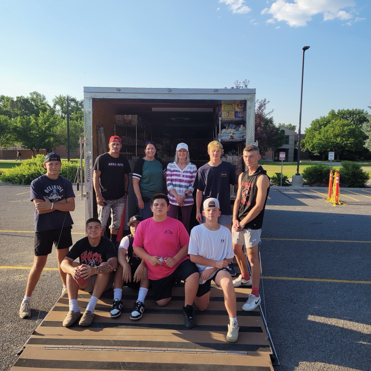 Volunteers getting ready to start a mobile drop